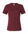 Dames T-shirt Relaxed Bella 6400 Maroon